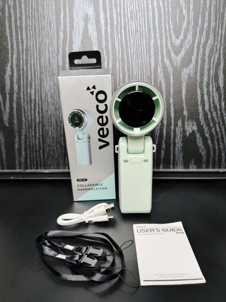 Quạt cầm tay gấp gọn Veeco VMF-07 | Kèm dây đeo cổ