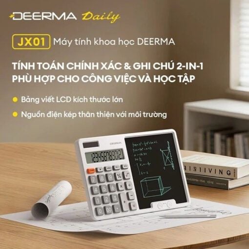 Máy tính kèm bảng viết Deerma JX01 đen NEW