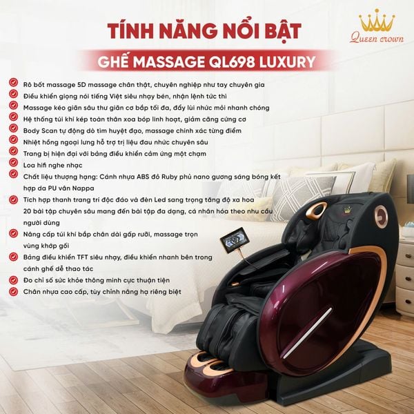 Ghế Massage Queen Crown QL698 Luxury