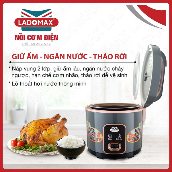 Nồi cơm điện nắp gài Ladomax nhiều dung tích