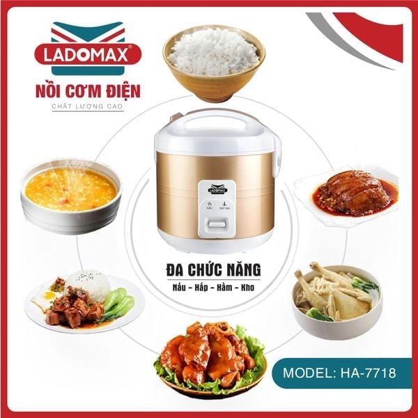 Nồi cơm điện nắp gài 1.2 Lít Ladomax HA-7712