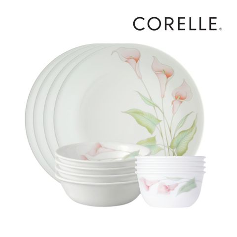 SET 12 Cái 4 người – Tô chén cơm, dĩa thủy tinh CORELLE LilyVille (C3-12-LV) - C3-12-LV