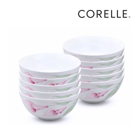 Bộ 10 Chén cơm có chân Corelle 409-LV-LP, hoa văn LilyVille