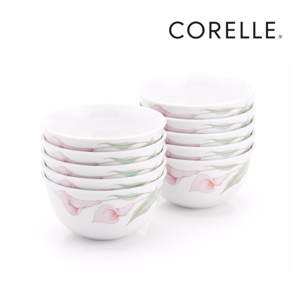 Bộ 10 Chén cơm thủy tinh Corelle 411-LV-LP, hoa văn LilyVille, 325ml