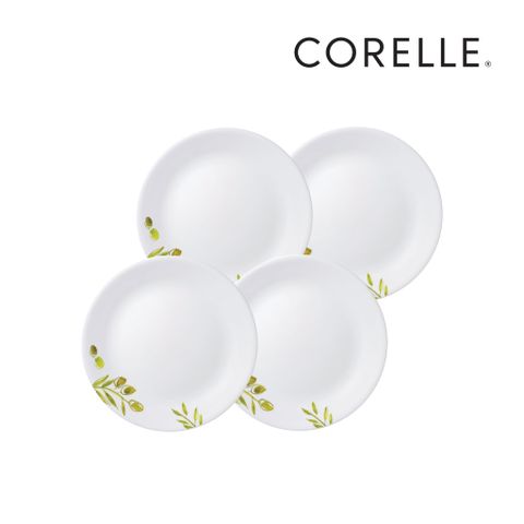 COMBO 4 CB4-110-OG-LP - Dĩa lớn thủy tinh Corelle 110-OG-LP, hoa văn Olive Garden, 26cm