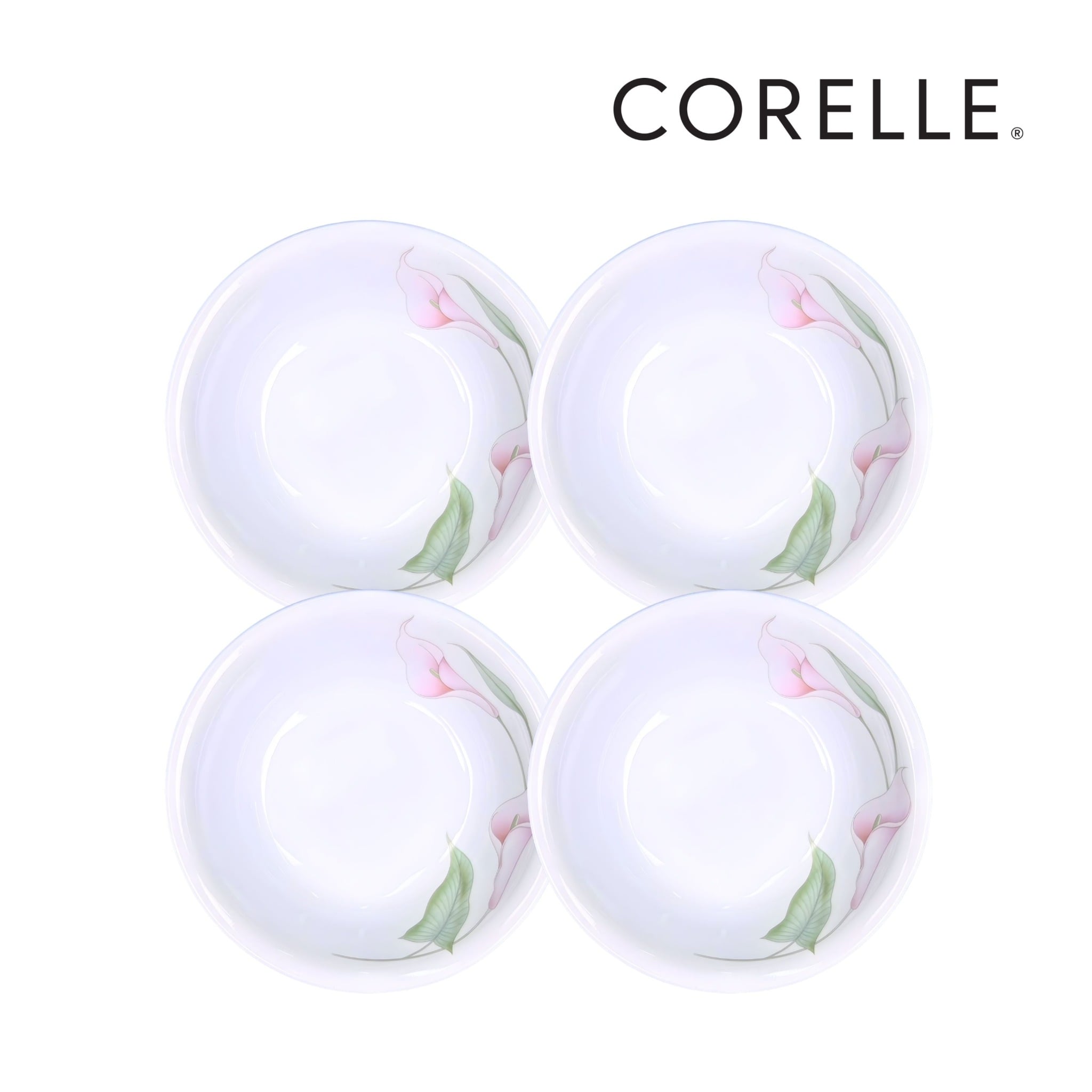 COMBO 4 - Chén súp thủy tinh Corelle 410-LV-LP, hoa văn LilyVille, 290ml - Made in USA