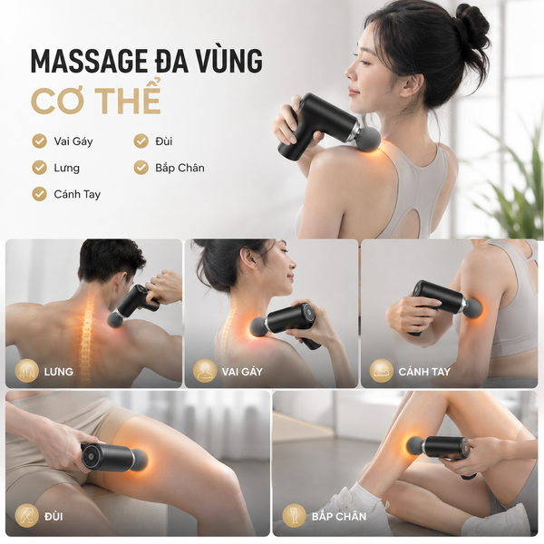 Máy massage cầm tay mini MG-203 24W 6 cấp độ