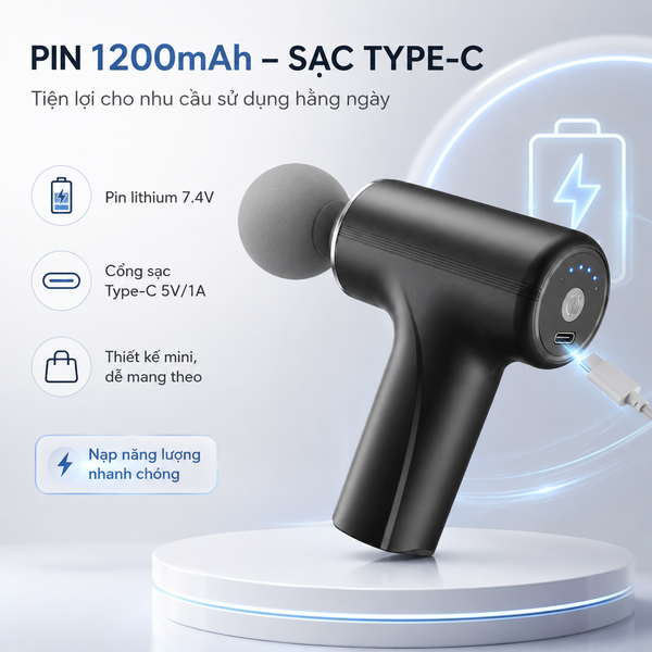 Máy massage cầm tay mini MG-203 24W 6 cấp độ