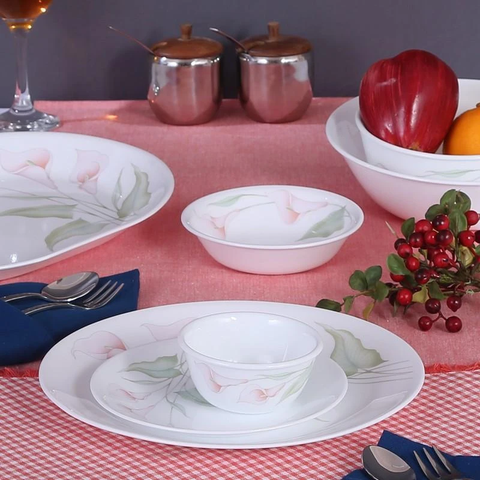 SET 12 cái 4 người – Tô chén dĩa thủy tinh CORELLE LilyVille (LV) - C5-12-LV