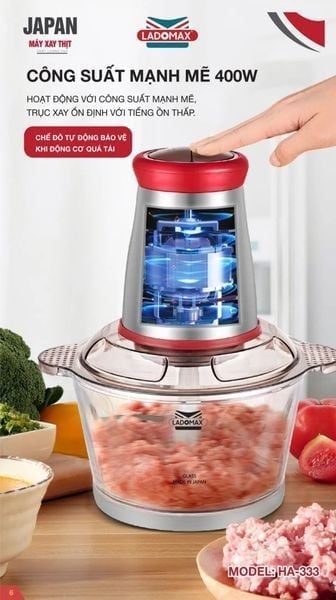 Máy xay thịt đa năng 2 Lít Ladomax HA-333