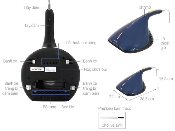Máy hút bụi đệm giường Deerma CM818