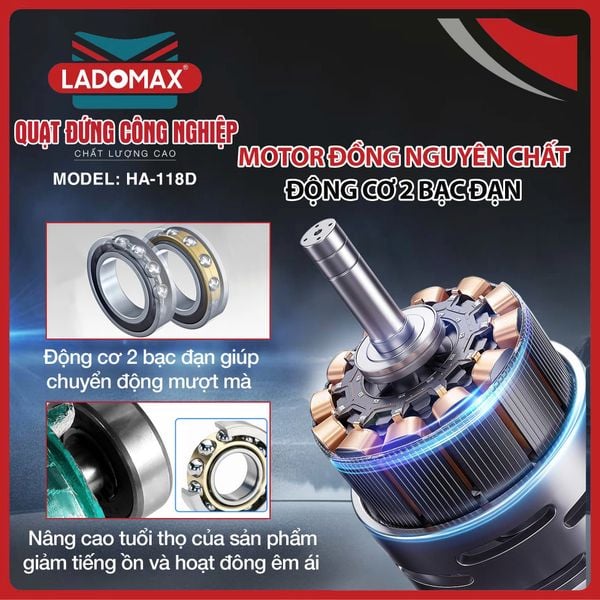 Quạt đứng công nghiệp Ladomax HA‑118D