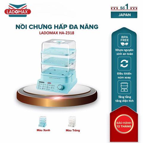 Nồi hấp 3 tầng đa năng Ladomax HA-2318