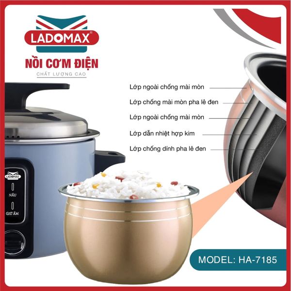 Nồi cơm điện công nghiệp 8.5 Lít Ladomax HA-7185