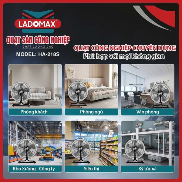 Quạt sàn công nghiệp Ladomax HA-218S