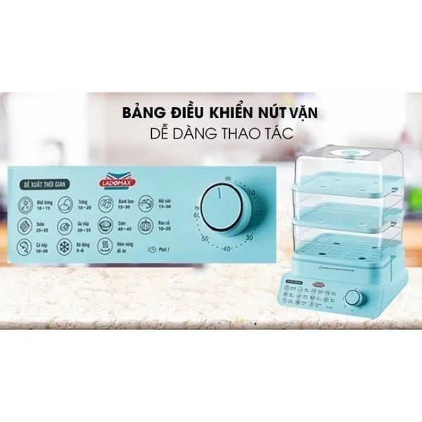 Nồi hấp 3 tầng đa năng Ladomax HA-2318