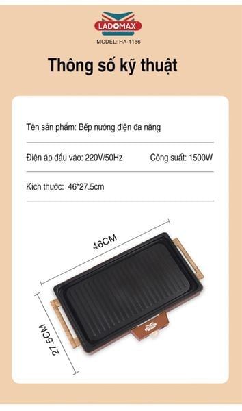 Bếp nướng điện Ladomax HA-1186