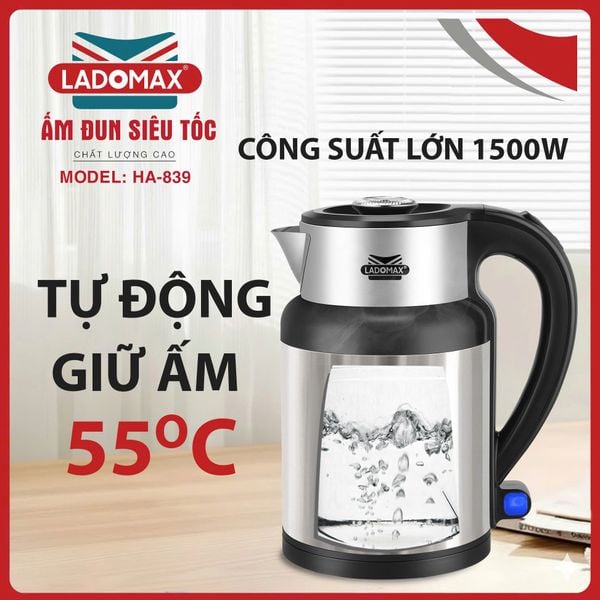 Ấm đun siêu tốc giữ ấm Ladomax HA-839