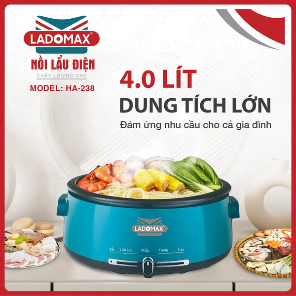 Nồi lẩu điện 4 lít Ladomax HA-238