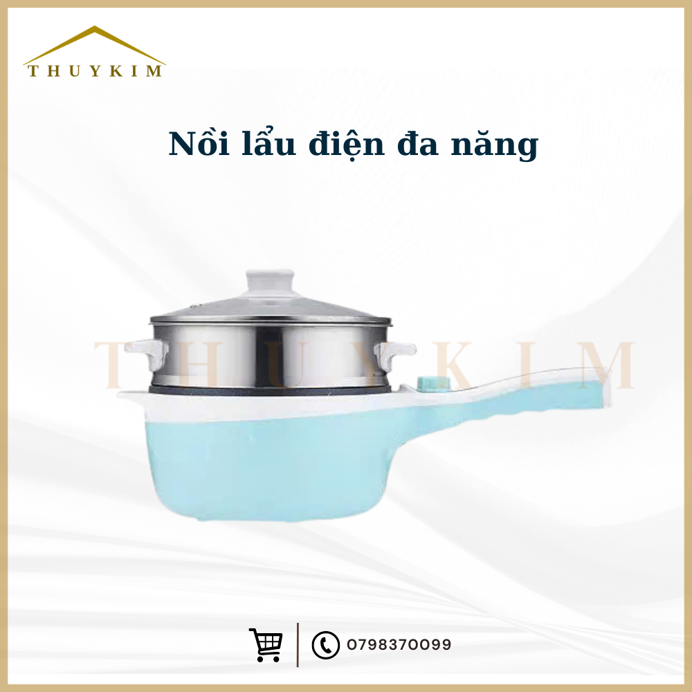 Nồi lẩu điện đa năng, xửng hấp inox