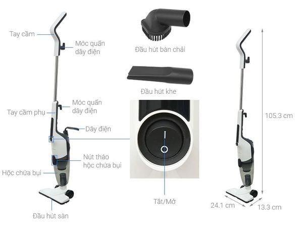 Máy hút bụi Deerma DX120C xám
