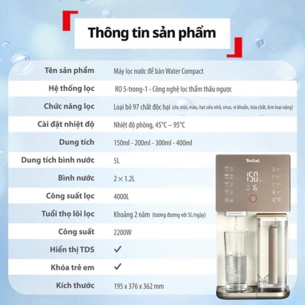 Máy lọc nước Tefal Pure Water Compact