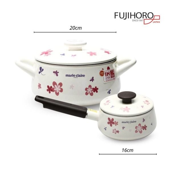 Nồi thép tráng men đáy từ Fujihoro MCPV-16S 16 cm/1.4L