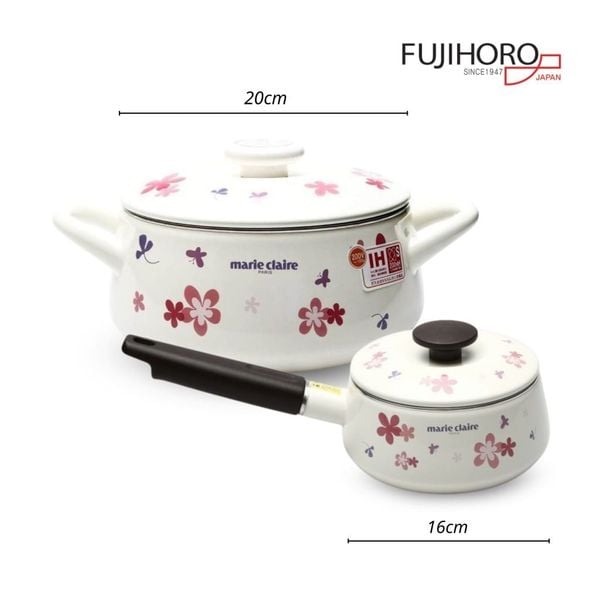 Nồi thép Nippon tráng men Fujihoro MCPV-20W 20cm/2.4L