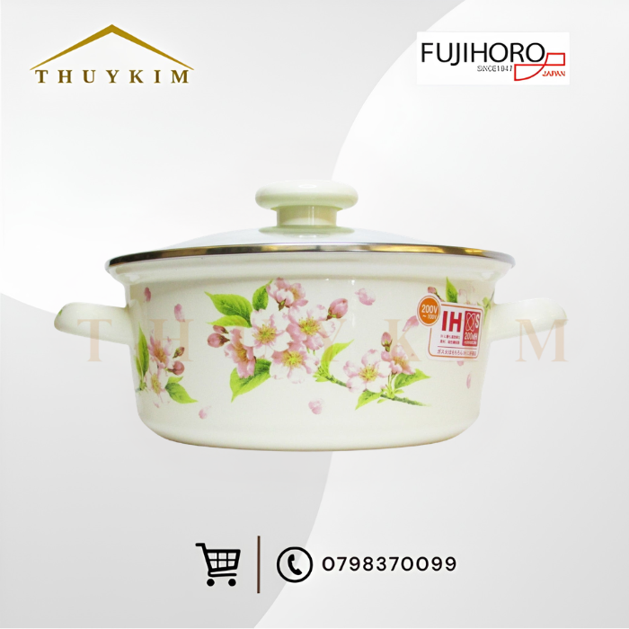 Nồi FujiHoro tráng men 2.3 Lít SYM-22G, nắp kính