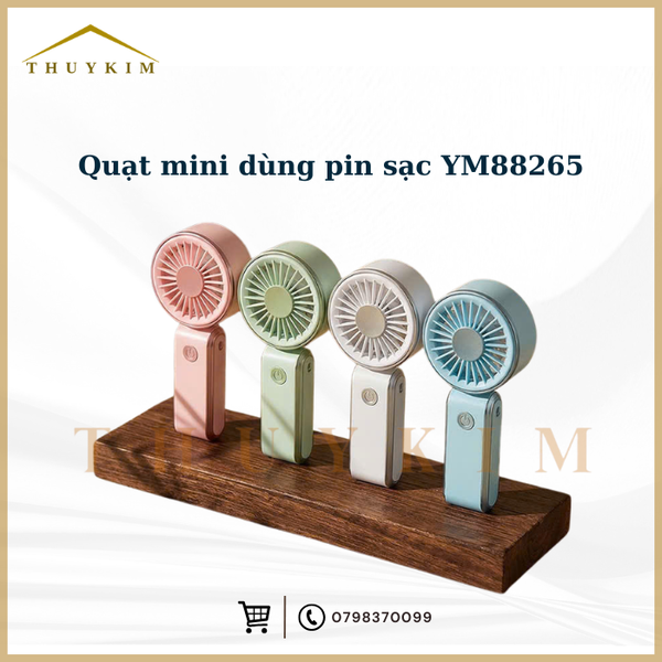 Quạt mini dùng pin sạc YM88265 - có dây đeo