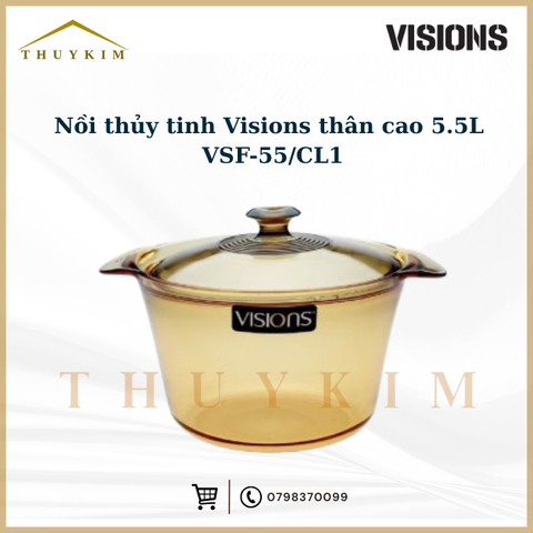 Nồi thủy tinh Visions thân cao 5.5L Flair VSF-55/CL1