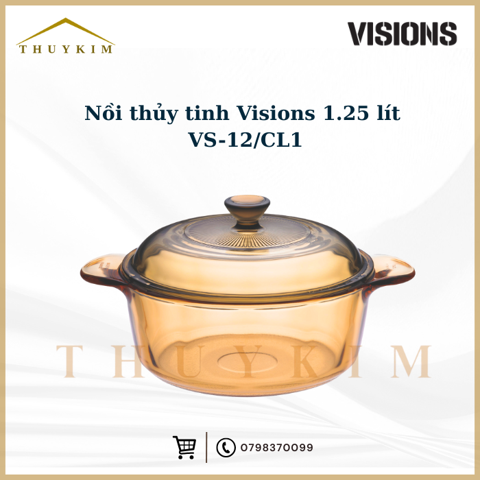 Nồi thủy tinh Visions 1.25 lít VS-12/CL1