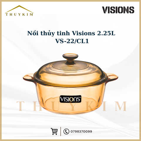 Nồi thủy tinh Visions 2.25 lít VS-22/CL1