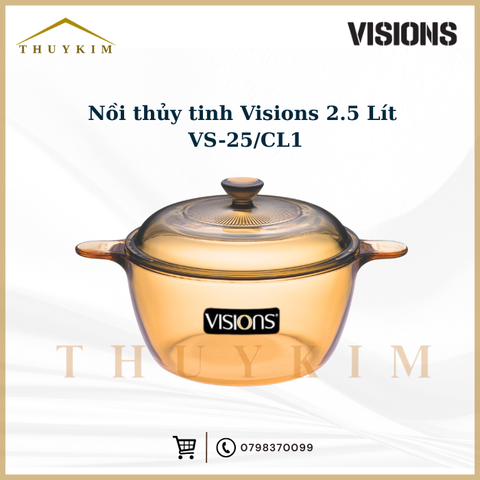 Nồi thủy tinh Visions 2.5 Lít VS-2.5/CL1