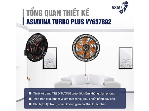 Quạt treo tường Asia TURBO PLUS VY637892