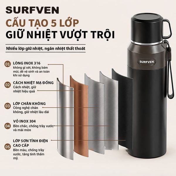 Bình giữ nhiệt SURFVEN SFB-24100 1000ML