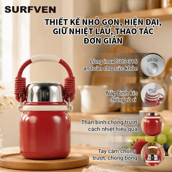 Bình ủ cháo giữ nhiệt SURFVEN SFM-2560 600ML