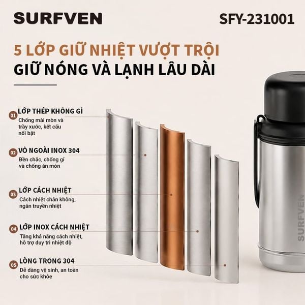 Bình giữ nhiệt SURFVEN SFY-231001 1000ML
