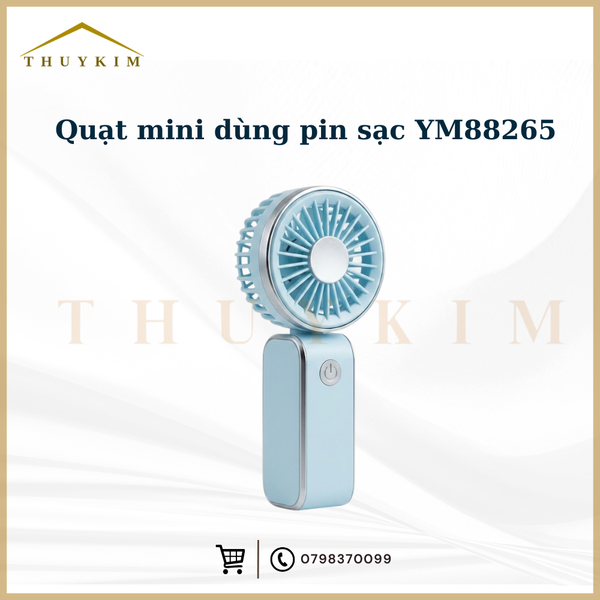 Quạt mini dùng pin sạc YM88265 - có dây đeo