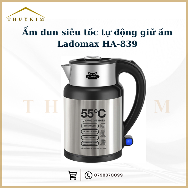 Ấm đun siêu tốc giữ ấm Ladomax HA-839
