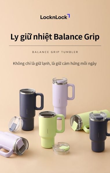 Ly Giữ Nhiệt LocknLock Balance Grip Tumbler LHC4397 900ml - Màu Tím