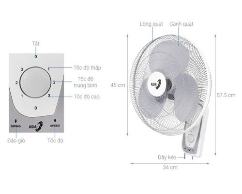 Quạt treo tường Asia VY357792