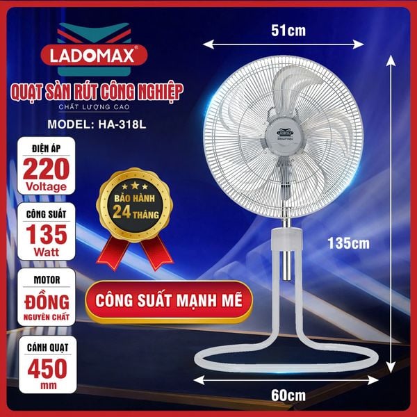 Quạt sàn rút công nghiệp HA-318L