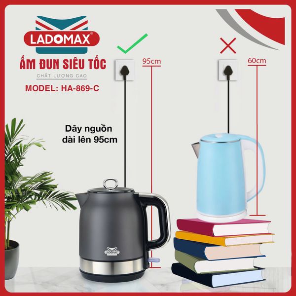 Ấm đun siêu tốc 1.8L Ladomax HA-869-Cơ