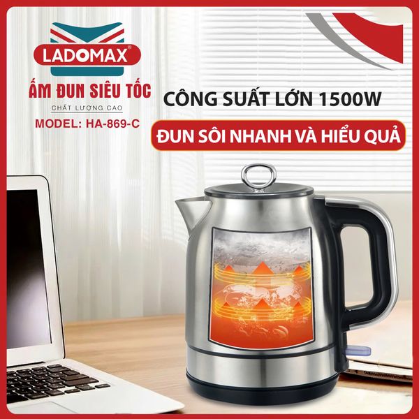 Ấm đun siêu tốc 1.8L Ladomax HA-869-Cơ