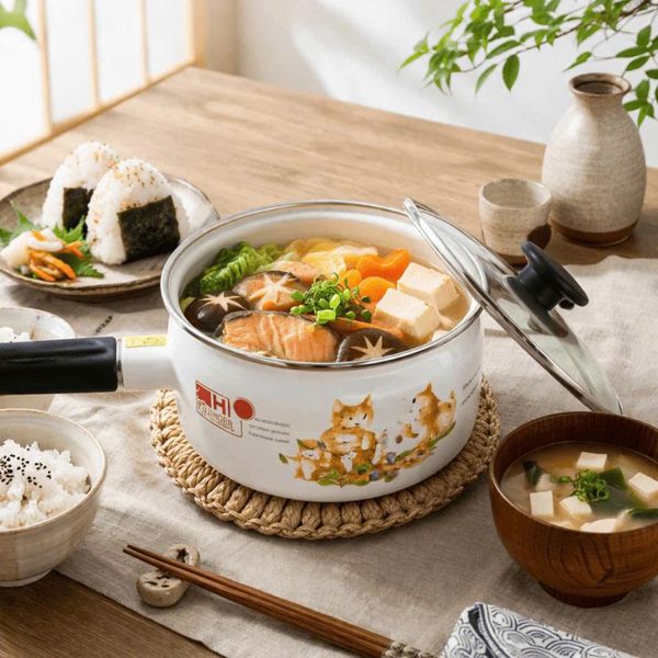 Nồi tay cầm tráng men Fujihoro KIT-300G