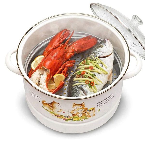 Nồi Hấp Thép Tráng Men Cao Cấp Nhật Bản Fujihoro KIT-24SM