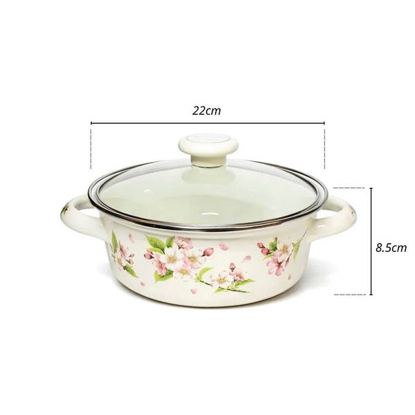 Nồi FujiHoro tráng men 2.3 Lít SYM-22G, nắp kính