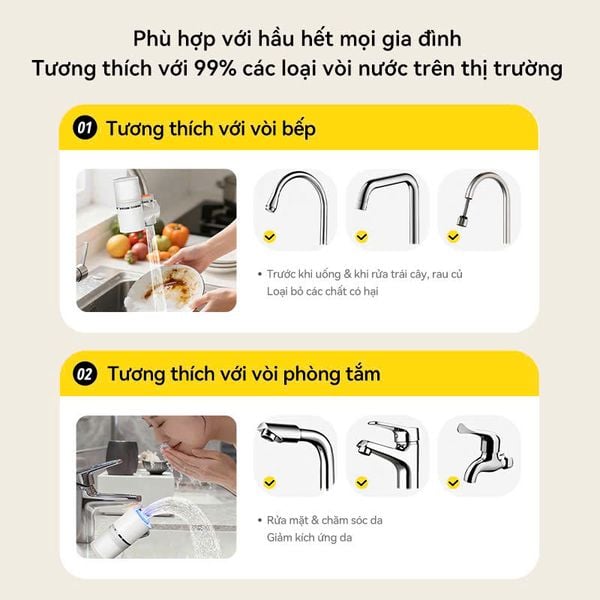 Đầu vòi lọc nước Deerma LT02 trắng