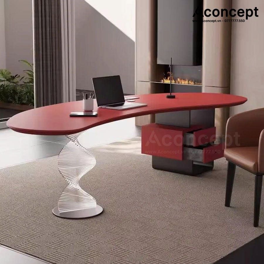Bàn làm việc Aconcept306 bọc da cao cấp